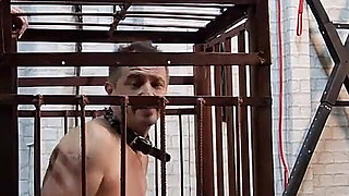 I Put My Slave in a Cage and Make Him Lick My Dirty Heels