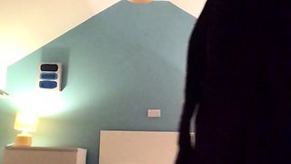 Webcam busty blonde stripped covered by oil anal masturbate