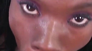 Sexy ebony teen Temple Welch POV blowjob