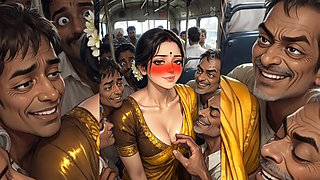 INDIAN slutty Babes Degraded & Ravaged by Ugly Fat Dirty Old Men IN THE BUS - Part 1