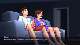 Stepmom flaunt her pussy to his Stepson while watching porn(Summertime Saga)