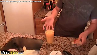 My lovely amateur gf slobbers on my big fat boner