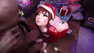 Intense Christmas BBC Doggy: Juicy Big Ass Latina Gets Destroyed by Huge Black Cock at Xmas Party