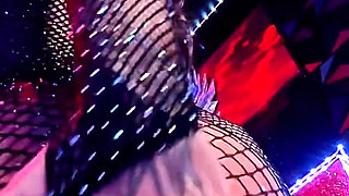 Oiled Blonde Slut Strips to Nothing