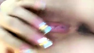 Amateur young teen solo masturbation on her livingroom