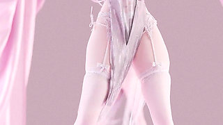 Weak Sound Erotic Suspender White Silk Underwear See-through Dress