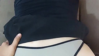 I Saw My Stepsister in a Miniskirt and Couldn't Resist Rubbing Against Her Panties Until They Stained