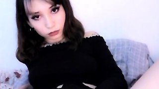 Amateur brunette cougar MILF jerking a giant dick