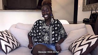 EBONY Slut started GAGGING On My Big Cock