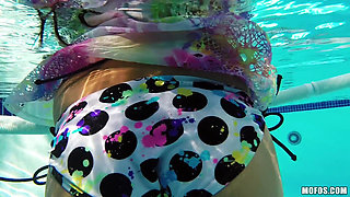 Mofos - Naughty Latina Jessi Lopez Teases BF Tony in the Pool & Shoves His Cock in Her Mouth, Pussy & Even Her Ass