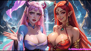 2. Movie, the Queen Ask 2 Girls for Kiss and Bouncing Breast, Ai Animation