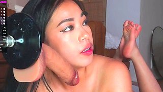 Japanese teen getting toyed and extremely tickled
