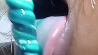 Alexa - Half Naked Blonde Sucking on Sweet