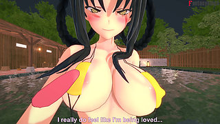 Akeno gets horny watching Kuroka getting fucked - DXD NTR Madness Series