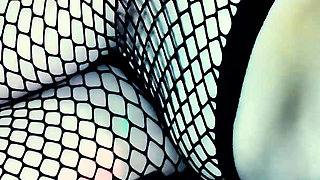 I Smash Amanda Plz in Black Fishnet Bodysuit