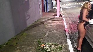 Dumb Slut Gives It Up to a Client Right on the City Street - Rough, for a Generous Fee