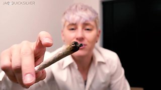 POV Smoking Fetish Blowjob - FtM Dom Jaq Quicksilver Trains Submissive Housewife as Human Ashtray