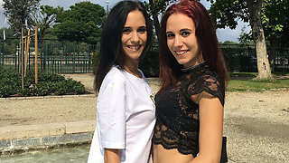 German Scout Casting FFM Threesome with Nikki & Kitty Fox - Blowjob & POV Fuck