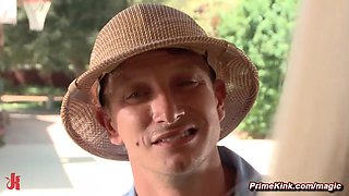 Postman ties and fucks blond hair babe housewife