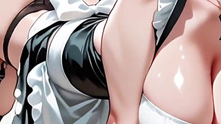 Horny Maid Takes Control Wild Cowgirl Ride Ends with Cum All Over Her Face!