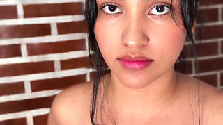 Latina Model Asks Her Cameraman for Some Photos in Exchange for Pouring Milk Over His...