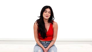 Hungry brunette solo masturbation