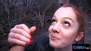 Czech sex - gullible ginger redhead pounded over my car