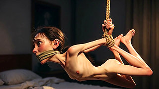 Skinny Slave Girl Bound Tight - Desperate & Begging for Mercy