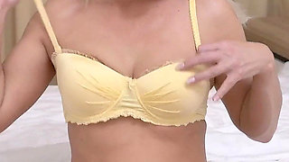 Blonde Czech MILF Kathy Anderson Masturbates in Bed