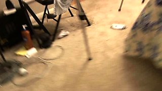 Blonde is flashing her big boobs in the outdoors