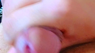Playing with the penis and licking it
