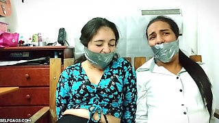 Gagged with Each Other's Stinky Socks and Foot Worshipped by Stepmom!