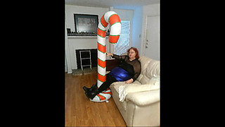 Nurse Vicki Models Her Sexy Outfit Ending with a Candy Cane for Christmas!