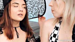 Altera Pars, Kira Viburn, and Nansy Small Fuck Wildly in Halloween Threesome Group Sex with