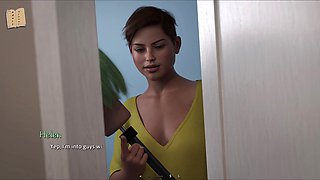 Brunette big ass, visual novel game, big tits