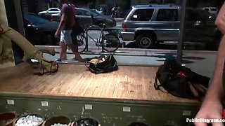 Public humiliating gangbang with anal DP for a skinny slutty Princess Donna