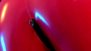 Hot Pvc Teasing, Fetish Beautiful Video. Mistress in Red Vinyl Clothing