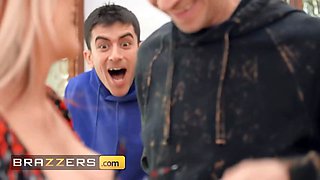 Brazzers - Busty Daisy may gets her mouth & vagina filled with 2 large dicks in a kinky threesome