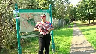 Chubby British MILF Kimberly Scott Public Outdoor Pissing & Flashing - Amateur Brunette Thick Ass