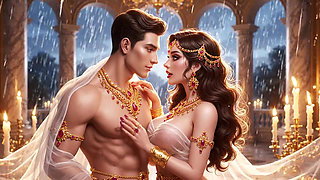 Romantic Desi Couple Bed Pe Soft Intimate Embrace - White Saree Mein Sexy Wife Aur Husband Ki Full Romance