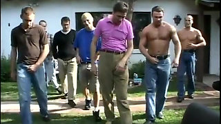 Blonde in Latex Has Hard Anal Gangbang in the Woods