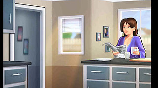 Summertime saga: his new roommate is a hot MILF with big boobs ep 124