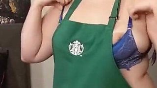 Starbucks apron striptease