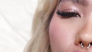 Petite Asian Coed Takes a Big One Featuring Luna Luxe with Brickzilla