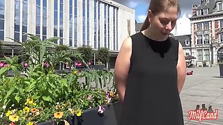 Busty French TS Milf Alice in Outdoor Gangbang