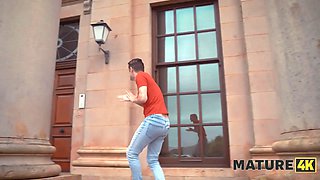 Mature4k. sexy april velvet is running her insane biz and use her Big Tits and Tight Pussy to ma