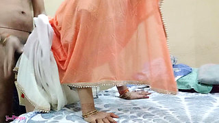 Very hotness Indian Bride cheat, Hot Stepson wife puspa saree sex make father in law hard missionary dogging style chudai video