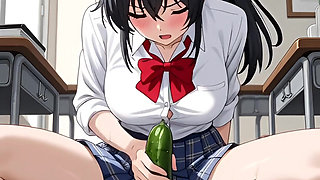hentai. Bondage new 2026 student plays with cucumber and her teacher