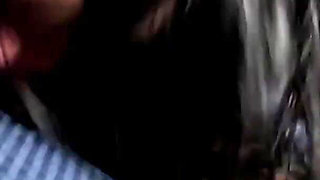 Blue Leather Cameltoe & Downjacket Fetish Sloppy Oral, Spit Play & Cum on Clothes