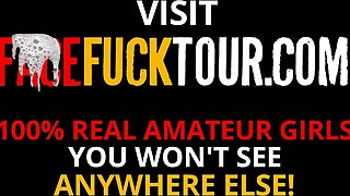 Hot Black Girl Gagging On A White Cock Doing a Sloppy Deep Throat